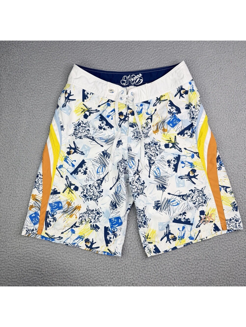 Vintage Kirra Board Shorts Size 31 Y2K 90s 10” Drawstring Surf Skate